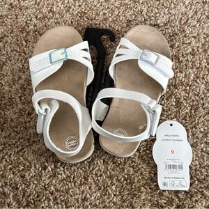Wonder Nation Toddler Sandals Sz 9 Little Girls Open Toe Buckle Shoes Adjustable